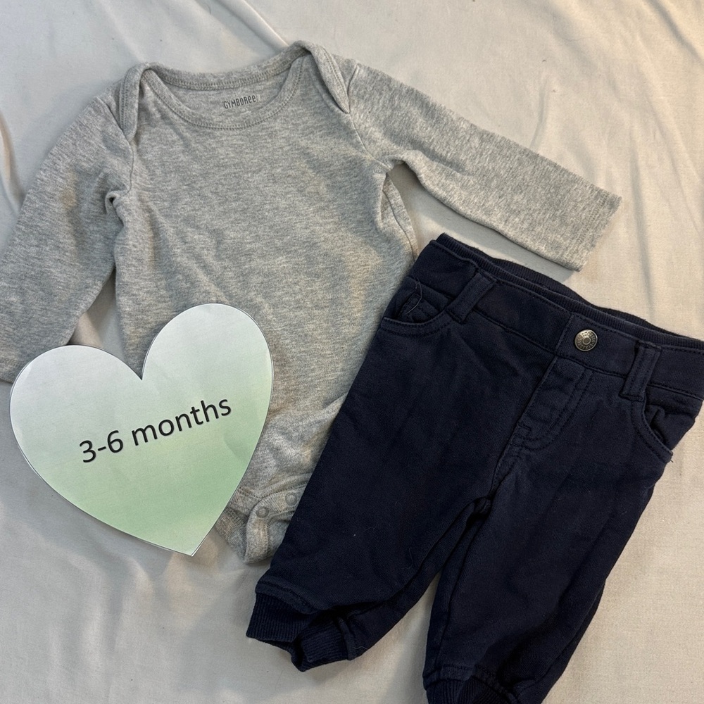 Gymboree - Heather Gray Baby Onesie and matching pants